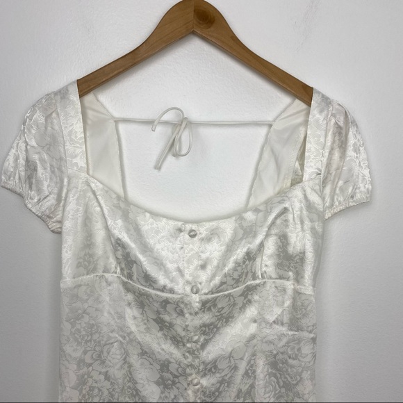 Princess Polly Tyra Mini Dress Sz 6 White Short  Sleeve Bridal Bride Graduation - Picture 4 of 11